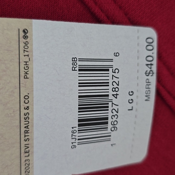 LEVIS BRAND SIGNATURE BOYS RED PULLOVER HOODIE SWEATSHIRT SIZE LARGE - Picture 7 of 11